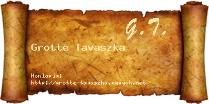 Grotte Tavaszka névjegykártya